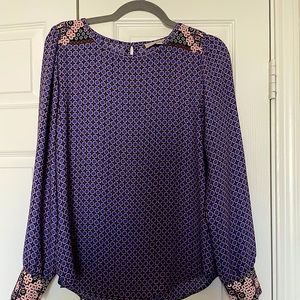 Loft Patterned long sleeve blouse